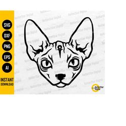 sphinx cat head svg | animal face drawing illustration image graphics | cricut cut file silhouette clip art digital down