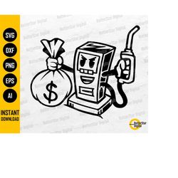 gas pump money bag svg | energy fuel oil petrol garage diesel price petroleum kerosene rich | cut file clipart vector di