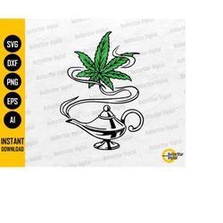 cannabis magic lamp svg | marijuana svg | funny weed dope t-shirt decal sticker | cricut silhouette printable clipart di