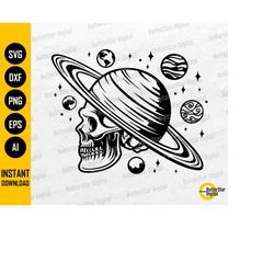 planet skull svg | space svg | celestial decal t-shirt sticker vinyl | cricut cutting file printables clip art vector di