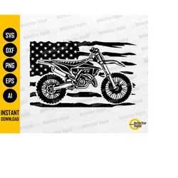 us dirt bike svg | distressed american flag svg | motocross svg | motorcycle t-shirt decal | cut file clip art vector di
