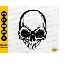 jawless skull svg | skeleton head svg | death svg | gothic decals t-shirt | cricut cut file printable clip art vector di