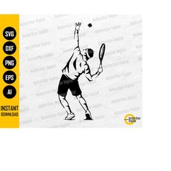 tennis serve svg | tennis player shirt vinyl decal stencil graphics | cricut silhouette cut file cnc clip art vector dig