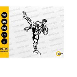 Fighter Kick SVG | Kicking SVG | Strike Punch Box Grappling Fight Combat Match | Cut File Printables Clip Art Vector Dig