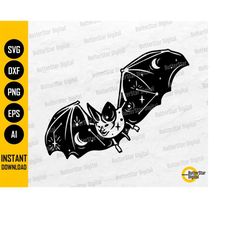 celestial flying bat svg | mystical svg | animal svg | fly rat rodent wings nocturnal | cutting files clipart vector dig