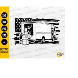 us moving truck svg | usa movers svg | american delivery truck | cricut cutting file silhouette cut | clipart vector dig
