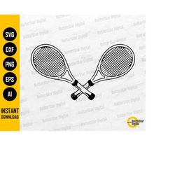 crossed tennis rackets svg | sports t-shirt decal sticker graphics | cricut cut files silhouette cameo clipart vector di