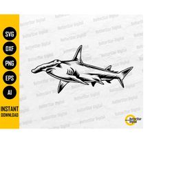hammerhead shark svg | ocean sea creature fish marine water nautical animal | cutting files cuttable clip art vector dig