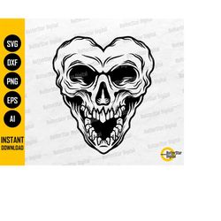 heart skull svg | love svg | gothic t-shirt vinyl stencil tattoo decals | cricut cut files silhouette clip art vector di