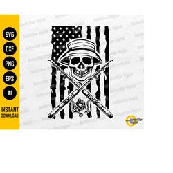 us skull fishing svg | usa crossbones svg | american angler t-shirt decal sticker | cut file printable clipart vector di