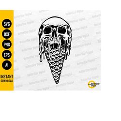 ice cream skull svg | i scream svg | summer decal t-shirt sticker graphics | cricut cut file printable clipart vector di