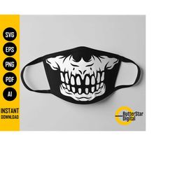 big skull teeth face mask svg | skeleton mouth facemask | bones mask | cricut cutting file | clipart vector digital down