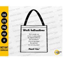 tote bag care card svg | womens bag printable maintenance instructions | cricut cutting file clipart vector digital down