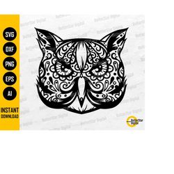 sugar skull owl svg | wild animal t-shirt decals graphics vinyl stencil | cricut cut files silhouette clip art vector di