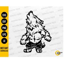 cute howling wolf man svg | werewolf svg | monster t-shirt decals sticker vinyl graphics | cricut cnc clip art vector di