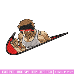 baki angry face nike embroidery design, baki embroidery, nike design, anime design, anime shirt, digital download