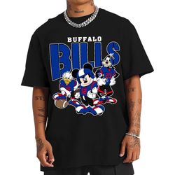 vintage bootleg 90s buffalo football mickey donald duck and goofy football team sweatshirt, bills football, buffalo new