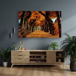 autumn canvas, forest landscape canvas painting, yellow trees canvas print, autumn nature landscape art