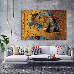 leopard canvas painting,slat canvas painting,lion canvas painting,animal wall decor, painting