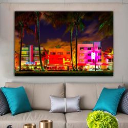 miami canvas painting, miami beach canvas painting, america canvas painting, miami beach landscape painting