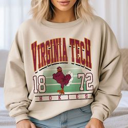 retro virginia tech football sweatshirt, virginia tech football shirt, virginia tech-hokies mascot sweatshirt, gift for