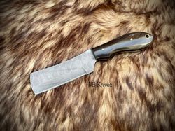 custom handmade cowboy bull cutter knife with leather sheath