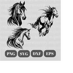 horse svg - horse head svg - horse silhouette svg, animals svg, cut file for cricut - digital downloads - instant downlo