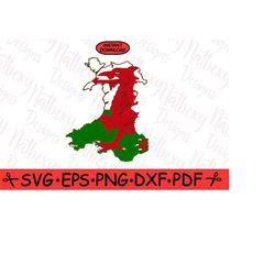 wales cymru map red dragon welsh patriotic proud emblemstyle bundle layered svg files hart clipart png eps pdf dxf fun c