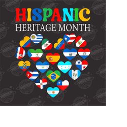 national hispanic heritage month png sublimation design download, hispanic heritage month png, latino countries png, des