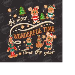 christmas png, vintage christmas doodle png, retro christmas, santa snowman reindeer png, it's the most wonderful time o