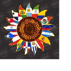 national hispanic heritage month png, hispanic heritage month sunflower, latin countries flag png, latin american flags,