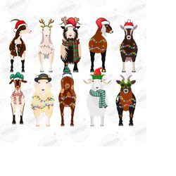 goat lover animal png, christmas farm animals png, christmas animals png, christmas gift for farm girl, funny farmer hol