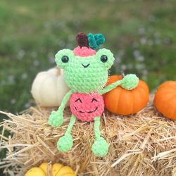 pumpkin frog craft crochet pattern frog toy crochet pattern ,pattern tutorial pdf amigurumi