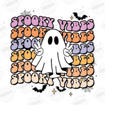 spooky vibes png, spooky season png, retro halloween png, cute halloween png, trendy png, halloween sublimation digital