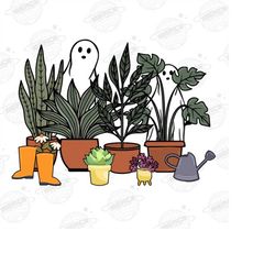 ghost plant lady png, ghost plant png, plant lover gift, halloween ghost, halloween gift, plant lady, plant lover , gard