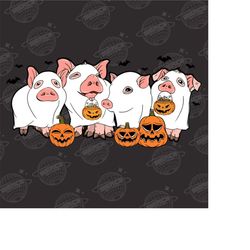 pig sheet png, ghost pig png, halloween pig png, funny pig png, fall png, pig lover png, spooky png, farm animal png, in