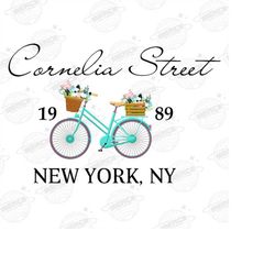 cornelia street png, cornelia street png, bike floral png, new york vintage png, new york png, nyc png, cornelia street