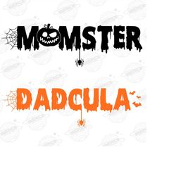 momster and dadcula png, halloween couples png, halloween parents png, halloween png, couples costume png, mom halloween