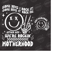 funny motherhood png, rock it motherhood funny mothers day png, funny mom png, trendy mom png, retro mom png, sarcastic