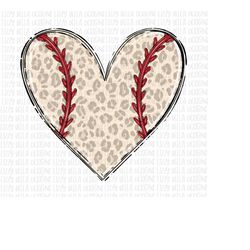 baseball heart png, leopard heart baseball png, hand drawn png