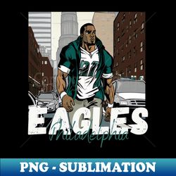 eagles football player - cartoon style graphic design - stunning & distinctive artwork