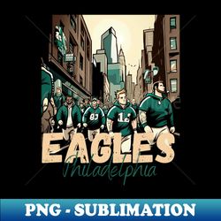 football player cartoon art - philadelphia eagles - superb sublimation design