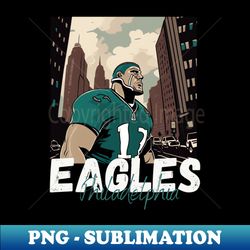 philadelphia eagles football player - cartoon style - stunning artwork for sublimation