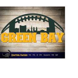 green bay football city skyline for cutting - svg, ai, png, cricut and silhouette studio