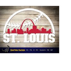 st louis baseball skyline for cutting & - svg, ai, png, cricut and silhouette studio