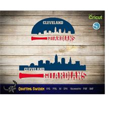 cleveland baseball skyline for cutting & - svg, ai, png, cricut and silhouette studio