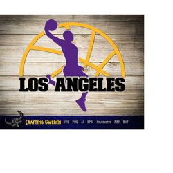 los angeles basketball player for cutting & - svg, ai, png, cricut and silhouette studio