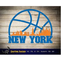 new york basketball city skyline for cutting & - svg, ai, png, cricut and silhouette studio