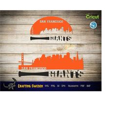 san francisco baseball skyline for cutting & - svg, ai, png, cricut and silhouette studio