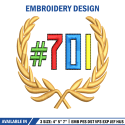 701 logo embroidery design, 701 logo embroidery, embroidery file, logo design,  logo shirt, digital download